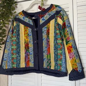 Handmade wren cardigan jacket button down blazer patchwork unique seamstress S